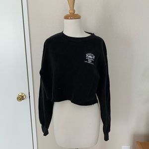 Brandy Melville Ride or Die Los Angeles Cropped Black Sweater